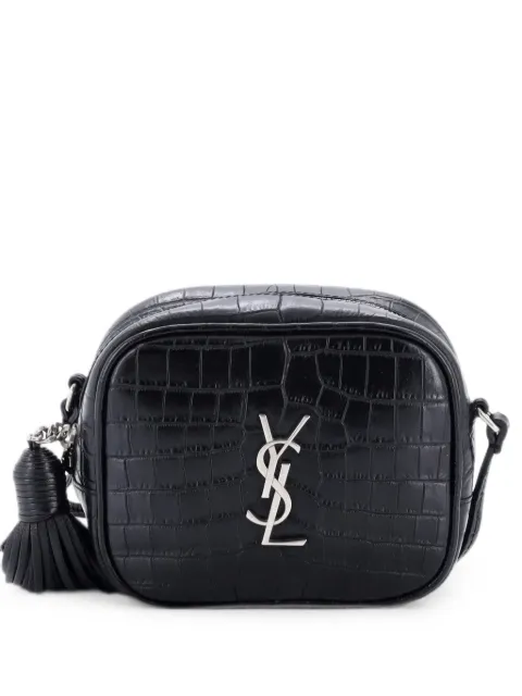 Saint Laurent Pre-Owned Classic Monogram Blogger Crocodile Embossed Leather Small crossbody bag Black BH83EUVBCTWV8A3N