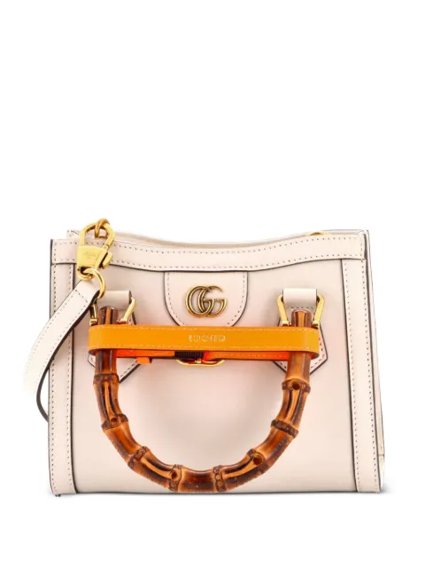 Gucci Pre-Owned Diana NM Bamboo Handle Tote Leather Mini crossbody bag Neutrals XGZITDBRYCIR7LJW