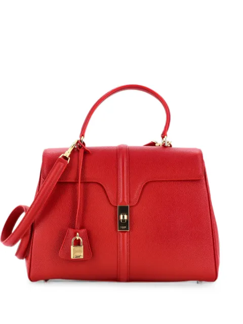 Celine Pre-Owned 16 Top Handle Bag Grained Calfskin Medium shoulder bag Red UJTKZEN1PV41ARK3