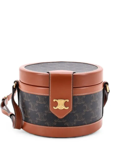 Celine Pre-Owned Tambour Bag Triomphe Coated Canvas Medium crossbody bag Brown 1XVL7BRHQIJ88BVU