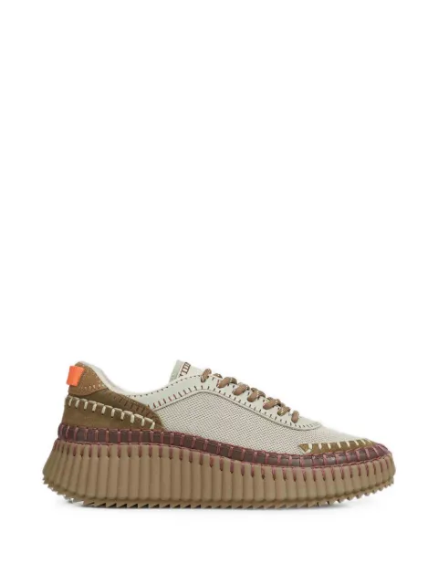 Chloé Nama whipstitch-trim fluted-sole sneakers Neutrals CH26A00RYP