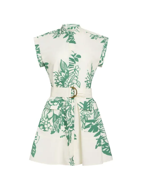 Marie Oliver Maia floral-print mini dress Neutrals 2K26253