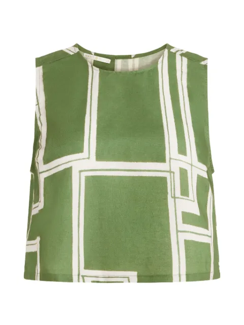 Marie Oliver Fallon geometric-print top Green 1F14245