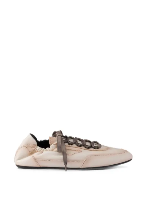 Prada Collapse antiqued nappa leather sneakers with hooks Neutrals 2EE490FG0002HKD