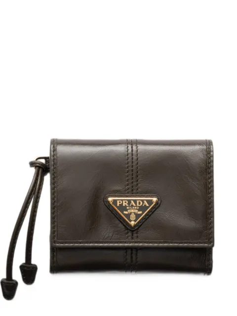 Prada small leather wallet Green 1MH0432CYR