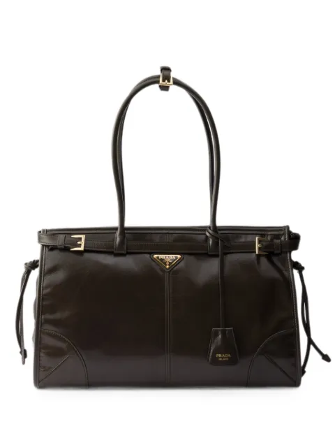 Prada Bonnie large leather handbag Green 1BA433VMOM2CYR
