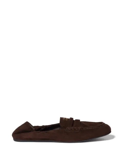 Miu Miu Ruches suede loafers Brown 5D341EFD005008
