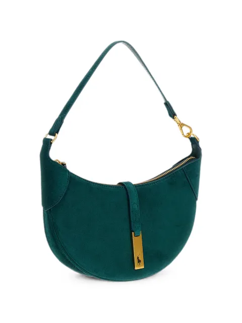 Polo Ralph Lauren logo suede shoulder bag Green 428922880018PETROLBLUE