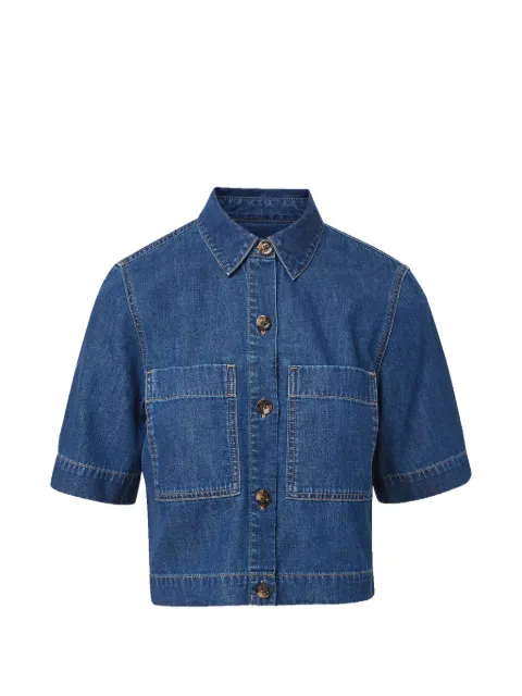 Veronica Beard Spruce short-sleeve denim shirt Blue J26067100133N3