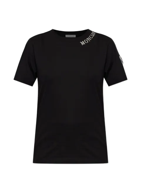 Moncler embroidered-logo short-sleeve T-shirt Black L20938C0000489AJU