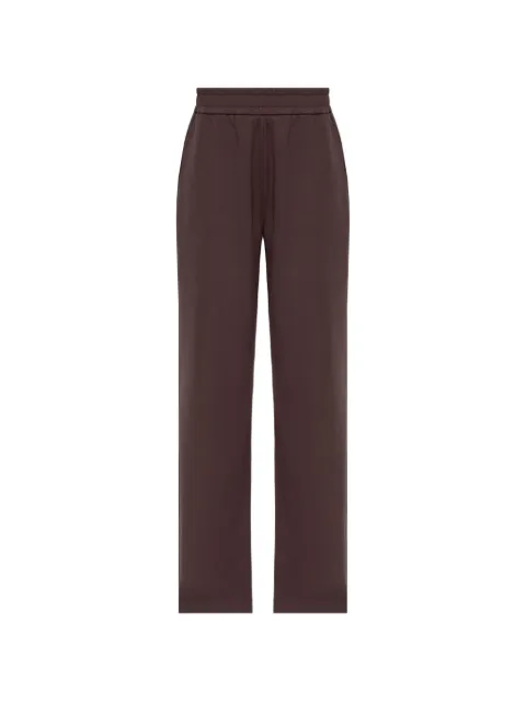 Moncler logo-patch wide-leg track trousers Brown L20938H0000189BG3
