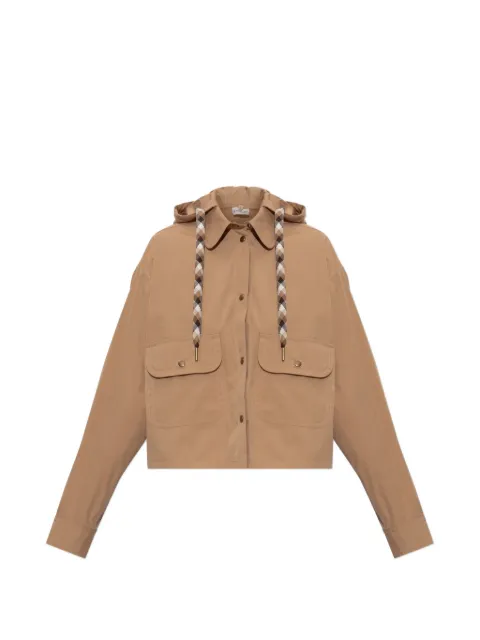 Moncler hooded cropped jacket Neutrals L20932F00002599MW