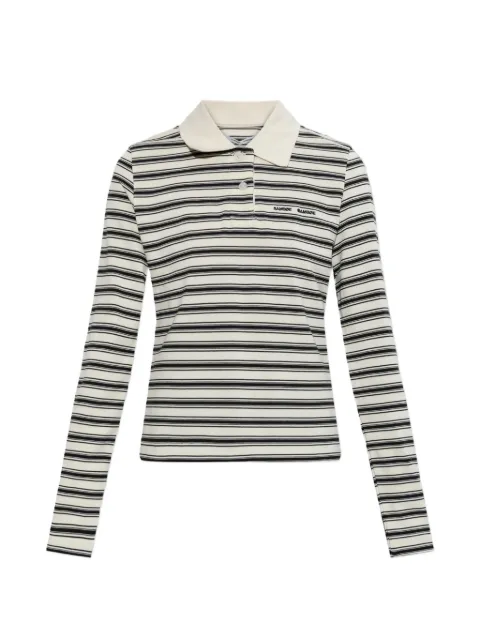 SAMSOE SAMSOE Sadonell striped long-sleeve polo shirt Neutrals F26200079