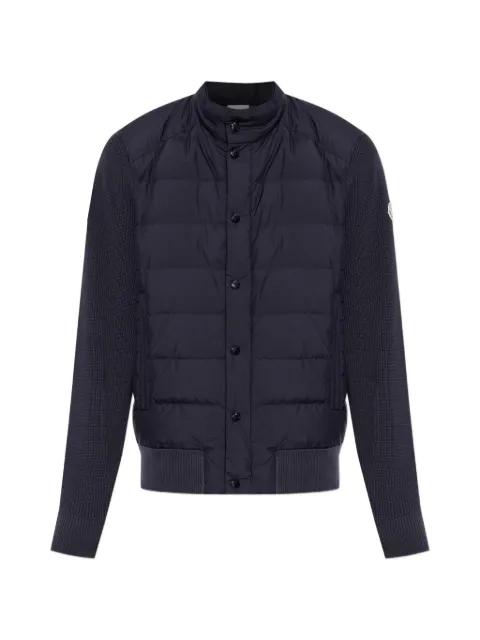 Moncler high-neck quilted-front jacket Blue L20919B00002M9778