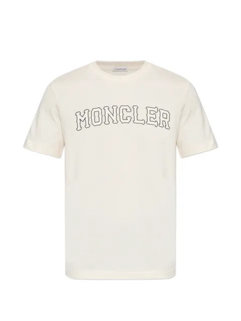 Moncler arched logo-print T-shirt White L20918C0001889B8U
