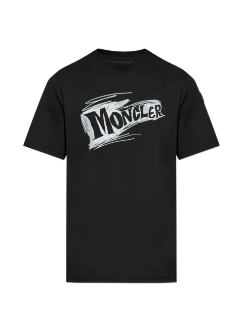 Moncler logo-print T-shirt Black L20918C0002389B8U