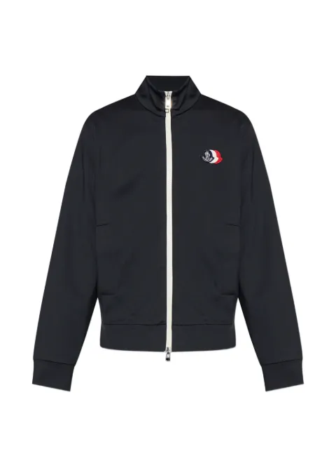 Moncler logo-patch zip-up jacket Blue L20918G0001289BFF