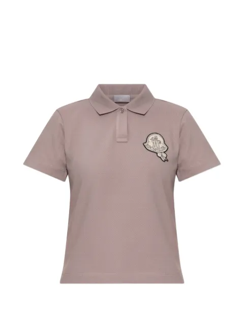Moncler logo-patch polo shirt Pink L20938A0000689A16