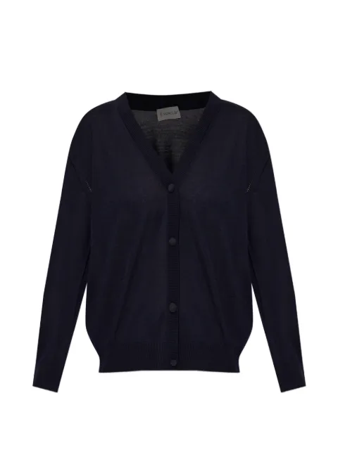 Moncler V-neck button-up cardigan Blue L20939B00001M1180