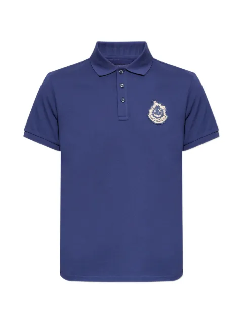 Moncler logo-patch polo shirt Blue L20918A0000989A16