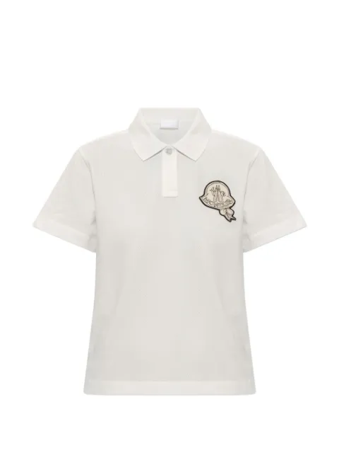 Moncler logo-patch polo shirt Neutrals L20938A0000689A16