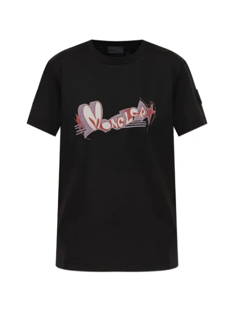 Moncler logo-print short-sleeve T-shirt Black L20938C0001689B8U