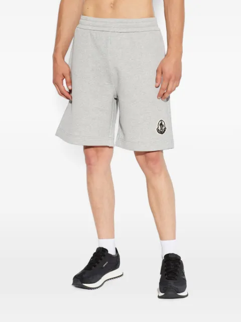 Moncler logo-patch cotton shorts Grey L20918H00009899V4