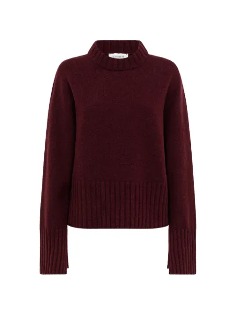 Laneus ribbed-trim boxy-fit sweater Red F6LAWOKN123
