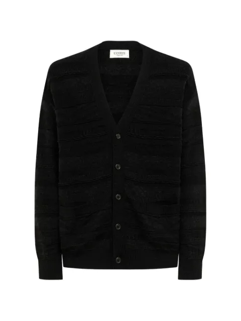 Laneus jacquard-knit button-up cardigan Black F6LAMACA080