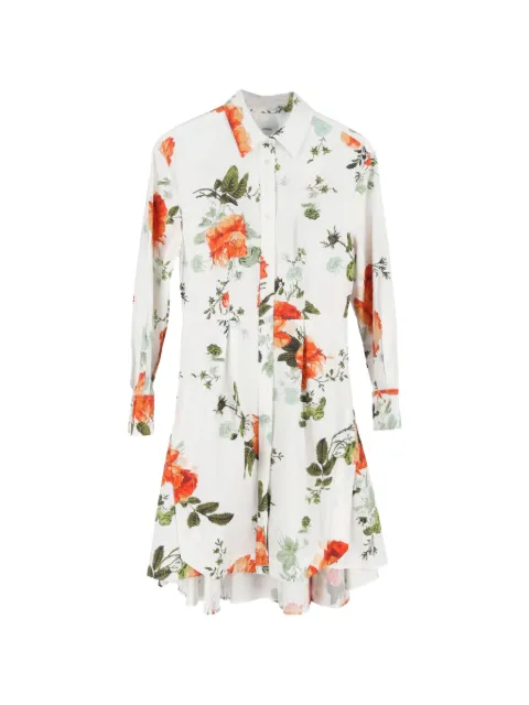 ERDEM floral-print shirt mini dress White HNPUGBCL629620W