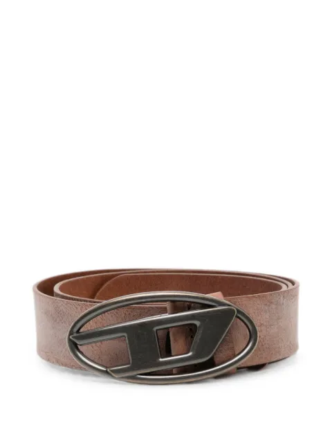 Diesel Oval D plaque belt Brown X08516P8797