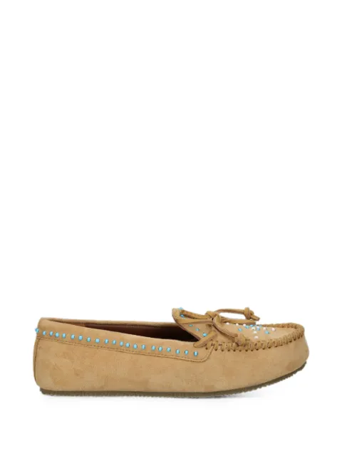 DE SIENA SHOES bead-embellished leather loafers Neutrals 37426