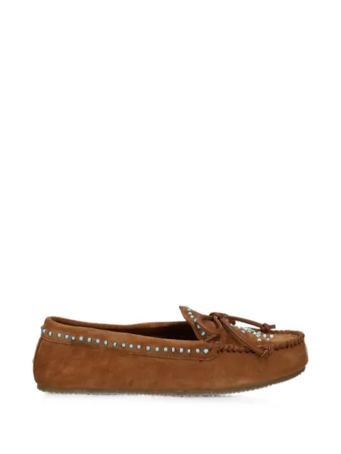 DE SIENA SHOES Ase bead-embellished suede loafers Brown 37626
