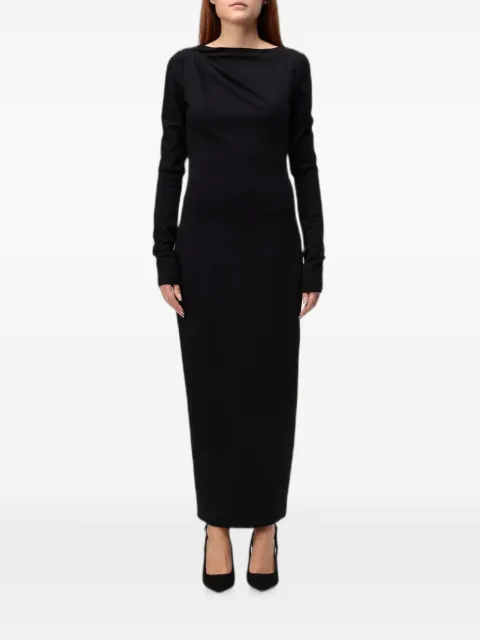 Emporio Armani draped-detail long-sleeve maxi dress Black 6D2A8B2JIHZ0999