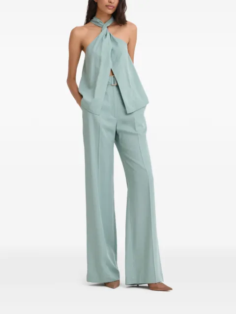 Matthew Bruch belted wide-leg trousers Green 26SS4047