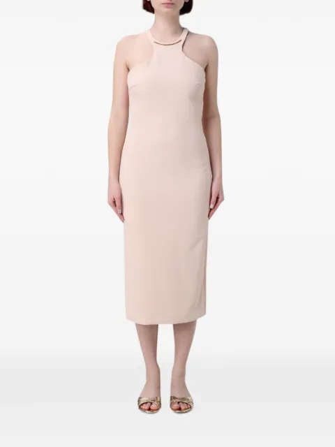 Elisabetta Franchi halterneck crêpe dress Neutrals AB91761E2