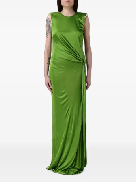 Elisabetta Franchi draped open-back dress Green ABR2461E