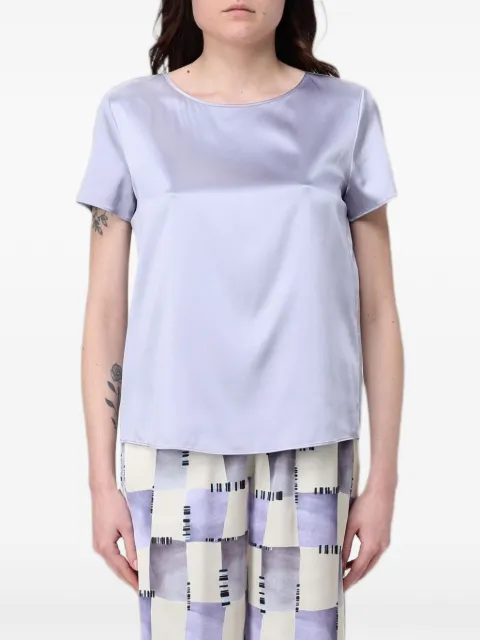 Emporio Armani satin-finish short-sleeve top Purple 8N2K152NXXZU9341