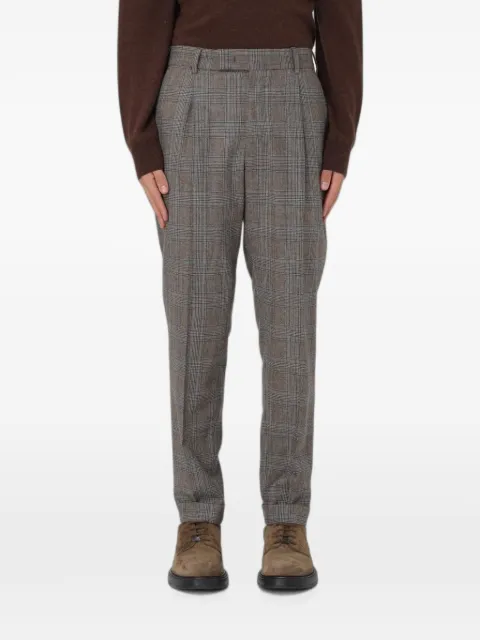 PT Torino check pleated trousers Brown CORFZAZ40FWDMA230130