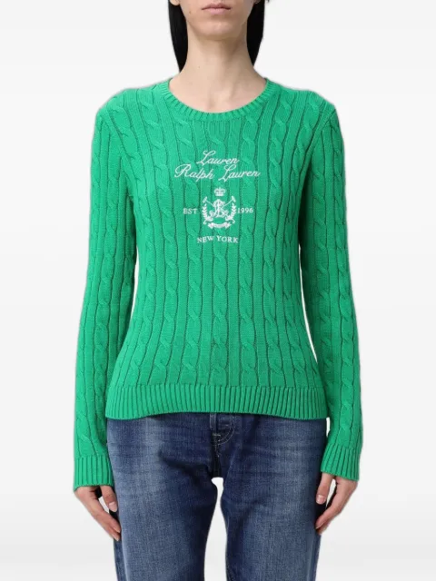 Lauren Ralph Lauren logo-embroidered cable-knit sweater Green 200P03508002