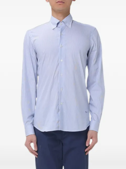 Fay striped button-down shirt Blue NCMA152258SZBEU802