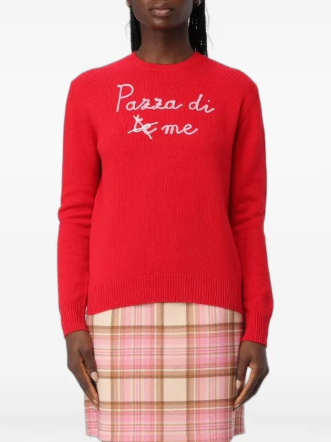 MC2 Saint Barth embroidered crew-neck sweater Red NEWQUEEN04196G41