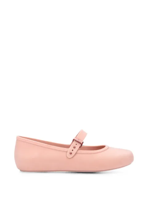 Melissa Soft buckle-fastening velvet-effect ballet flats Pink 35941