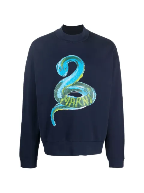 Marni python-print sweatshirt Blue LUMU0107P1USCU11PIB