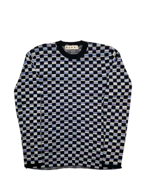 Marni checkerboard-knit sweater Black QCMG0155Q0S17628JQC65