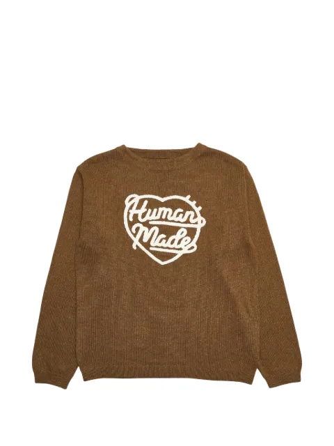 Human Made heart-logo knit jumper Brown HM28CS018