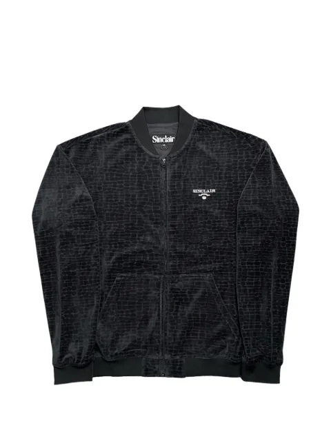 Sinclair croc-jacquard velour bomber jacket Black SMT223