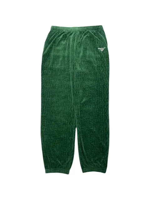 Sinclair croc-jacquard velour track pants Green SMB75G