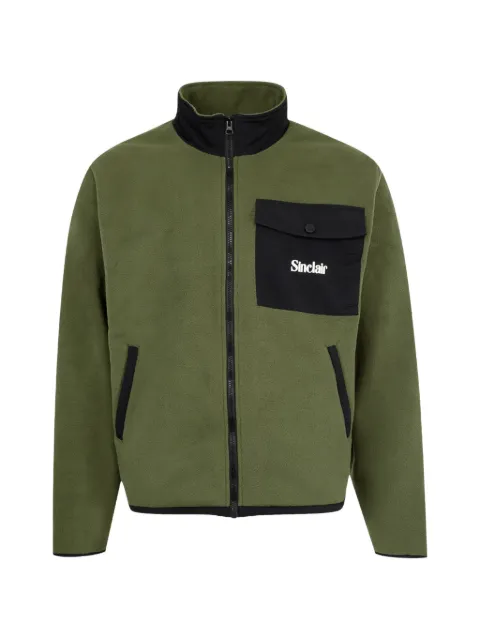 Sinclair Cargo Pocket fleece-texture zip-up jacket Green SGCPFO