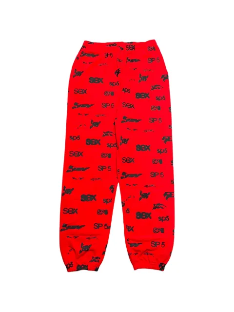 SP5DER logo-print track pants Red SP5DER441